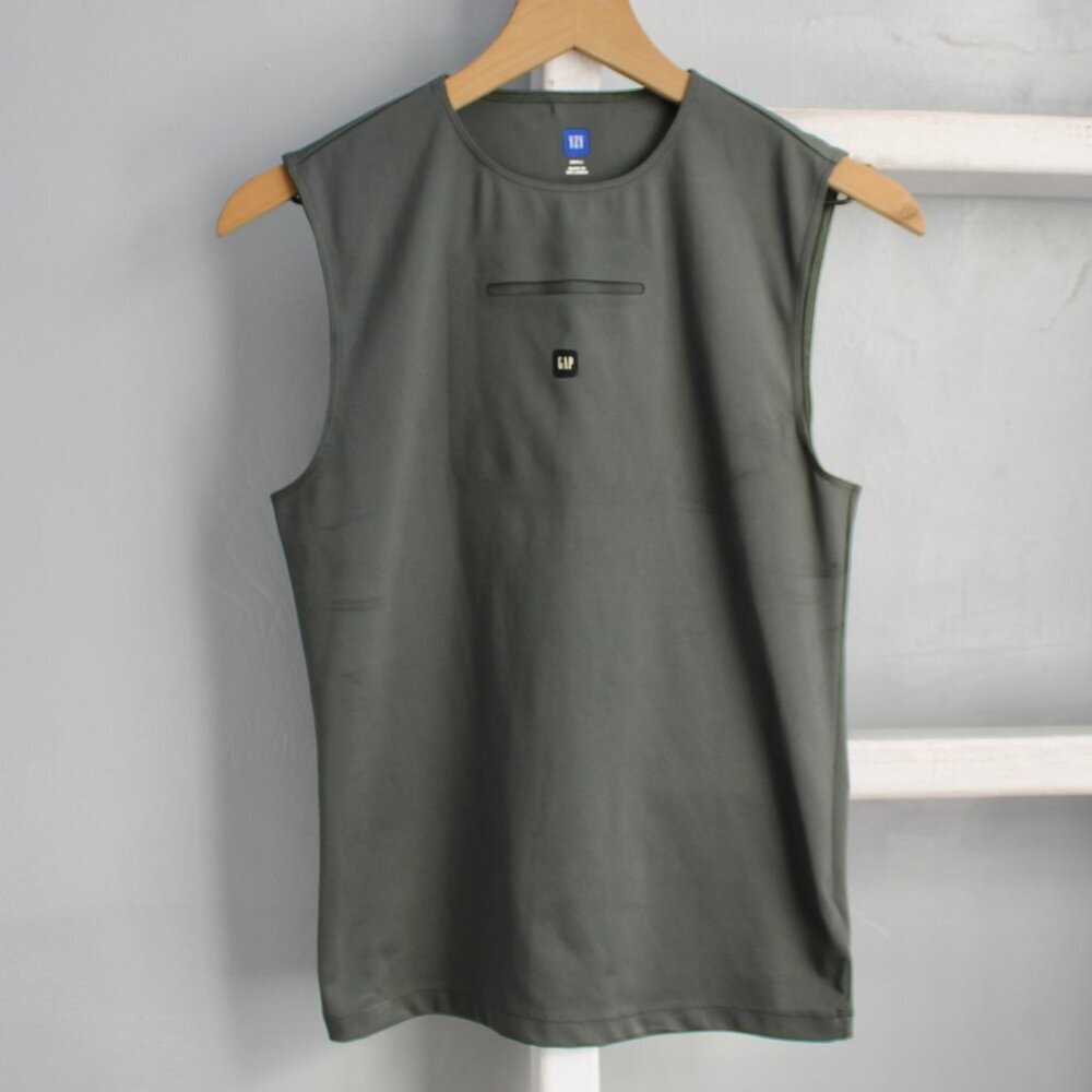 YZY Gap by Balenciaga Sleeveless Second Skin Dark Green Tank Top Men's Small - Picture 2 of 7